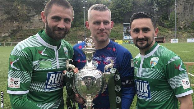 Greg Draper, captain Paul Harrison and Ryan Brobbel