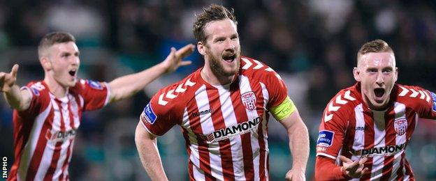 Ryan McBride's goal at Shamrock Rovers made it two wins out of two for Derry City