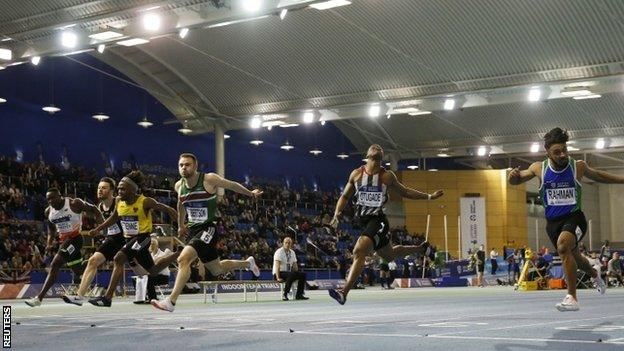 Andrew Robertson leads the 60m sprint title