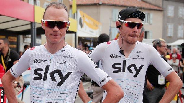 Team Sky riders Chris Froome and Luke Rowe