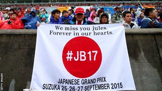 Jules Bianchi tribute at Suzuka in 2015