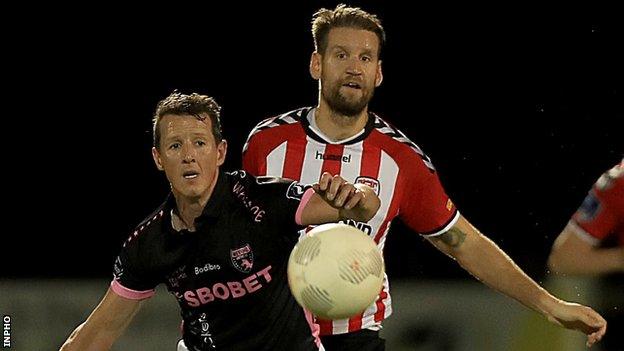 Max Karner battles with Wexford's Adrian Keenan