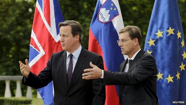 David Cameron meeting Slovenian counterpart Miro Cerar