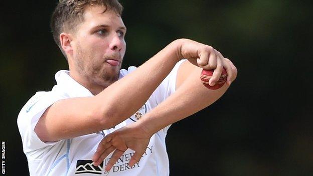 Derbyshire bowler Matt Critchley