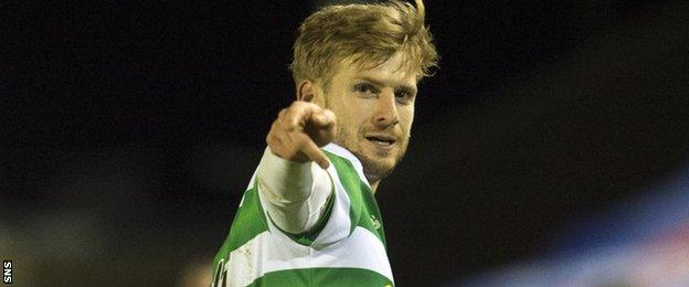 Stuart Armstrong celebrates his goal for Celtic