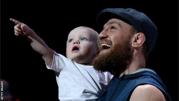 McGregor brought his son Conor Jr along to the open workout