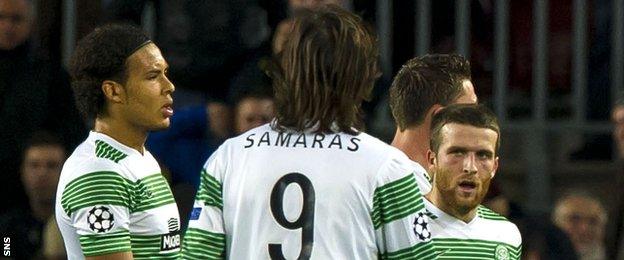 Virgil van Dijk, Georgios Samaras and Adam Matthews