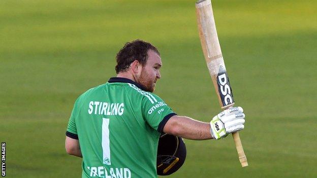 Paul Stirling's century was the highlight of the Zayed Cricket Stadium game