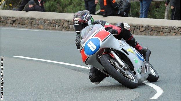 Dominic Herbertson competing in the Classic TT