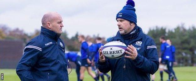 Scotland head coach Gregor Townsend and forwards coach Dan McFarland