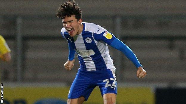 Kyle Joseph scored a hat-trick in Wigan's League One win at Burton in December 2020