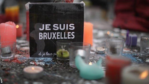 The Place de la Bourse has become a makeshift memorial to the victims