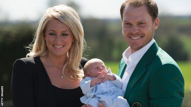 Danny Willett celebrates winning the Masters with his family