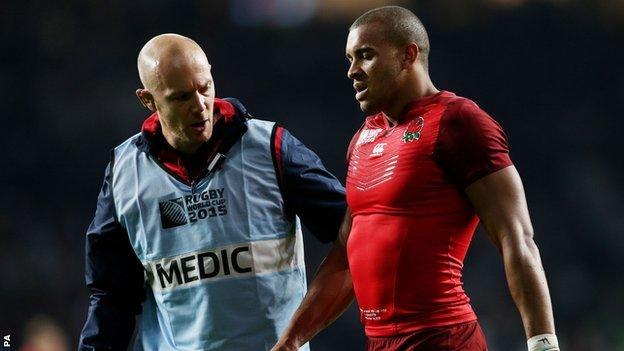 Jonathan Joseph initially sustained the injury in England's first Rugby World Cup game against Fiji.