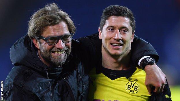 Jurgen Klopp and Robert Lewandowski