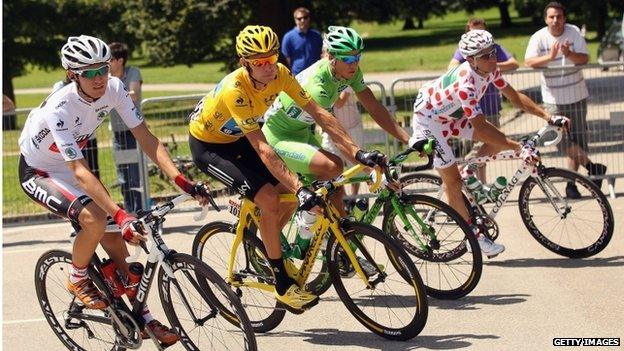 Cyclists at the Tour de France