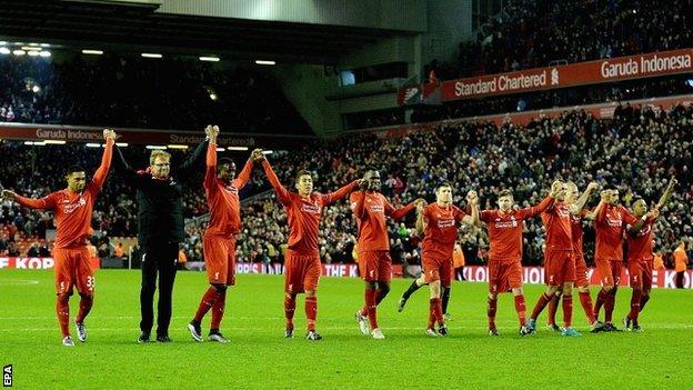 Klopp salutes the Kop