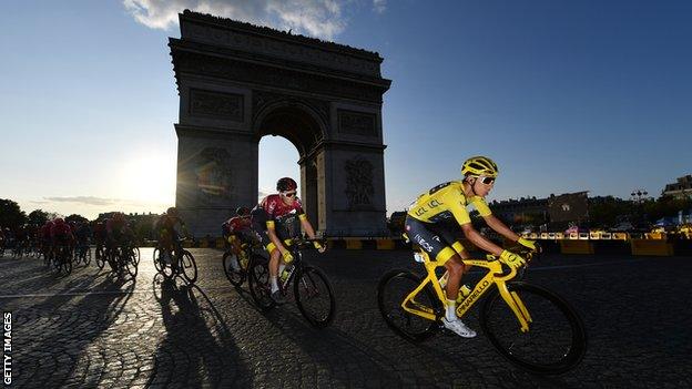 Egan Bernal in yellow in 2019 Tour de France