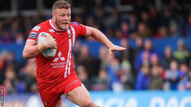 Josh Jones in action for Salford Red Devils