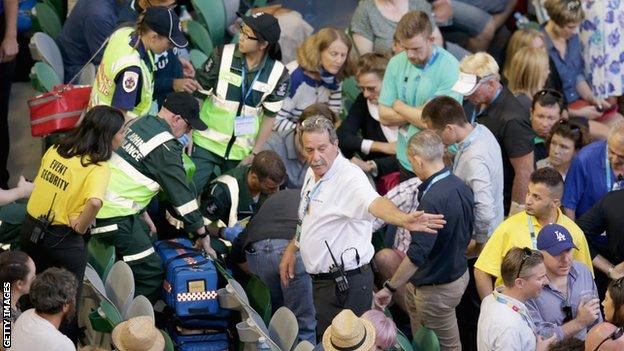 Medics attend to Nigel Sears