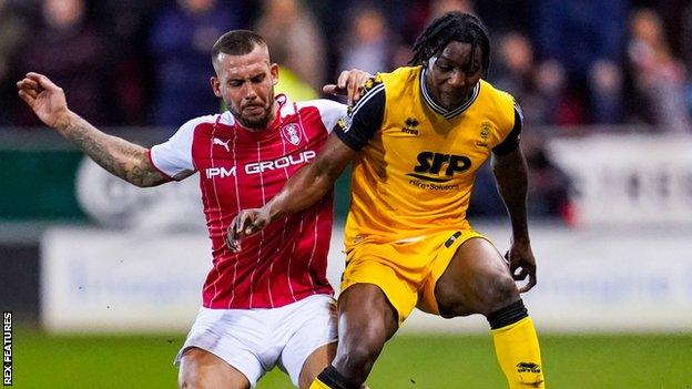 Brooke Norton-Cuffy in action for Lincoln against Rotherham last season