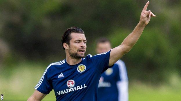 Russell Martin during Scotland training