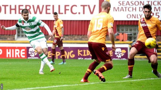 Nadir Ciftci scores for Celtic against Motherwell