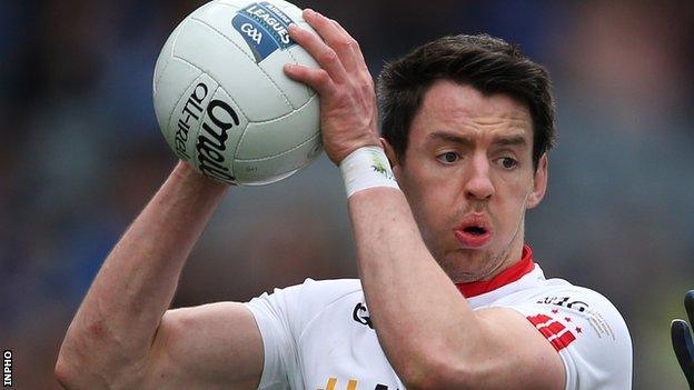 Mattie Donnelly won a first Tyrone Senior Football Championship medal with his club Trillick in 2015