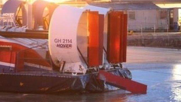 Broken propeller on Hovercraft