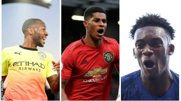 Raheem Sterling (Man City), Marcus Rashford (Man Utd), Callum Hudson-Odoi (Chelsea)