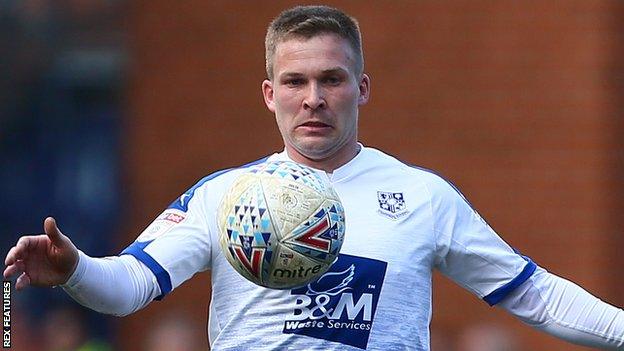 Jay Harris in action for Tranmere Rovers