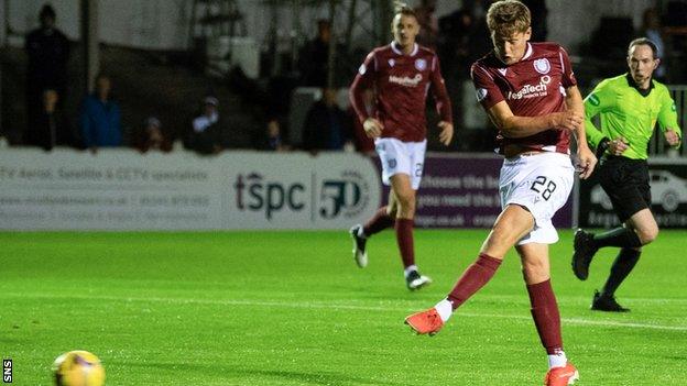 James Craigen's drive was cleared off the line by Kilmarnock defender Euan Murray