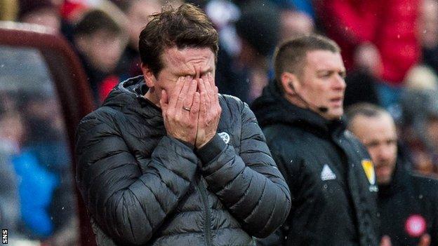 Daniel Stendel's Hearts were four points adrift in the Premiership when the campaign was halted