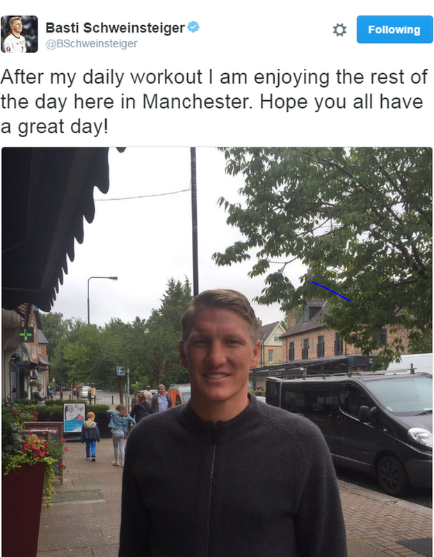 Bastian Schweinsteiger has been out and about on Thursday afternoon