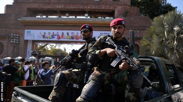 Security forces in Lahore