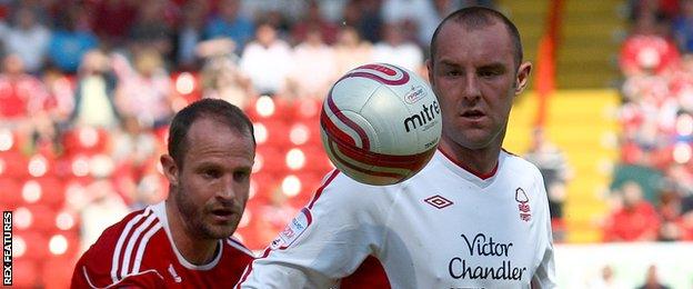 Kris Boyd (right) in action for Nottingham Forest