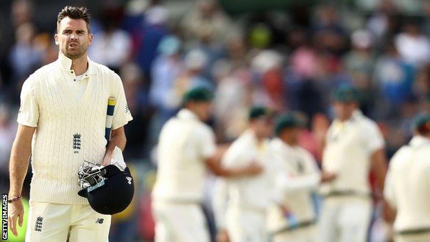 James Anderson walking off The Ashes