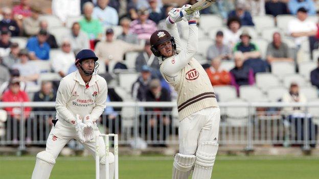 Jason Roy was one of five Surrey batsmen to reach 50 at Old Trafford