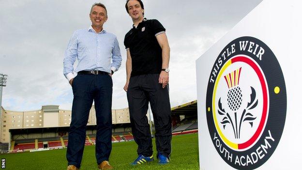 Partick Thistle chairman David Beattie and academy director Gerry Britton