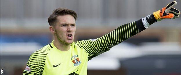 Newcastle goalkeeper Freddie Woodman while on loan with Kilmarnock