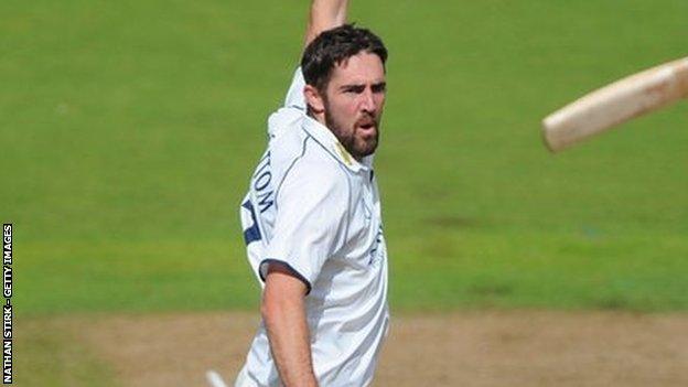 Ryan Sidebottom's first wicket in first-class cricket in England was at Lord's on his Bears debut against reigning champions Middlesex in August 2017