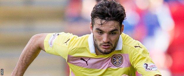 Tony Watt in action for Hearts