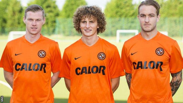 Billy McKay (left), Aaron Kuhl (centre) and Adam Taggart have bolstered Dundee United's squad