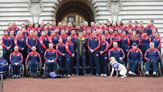 The GB Invictus Games team with Prince Harry