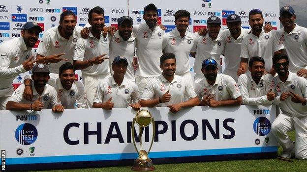 India with the Border-Gavaskar Trophy