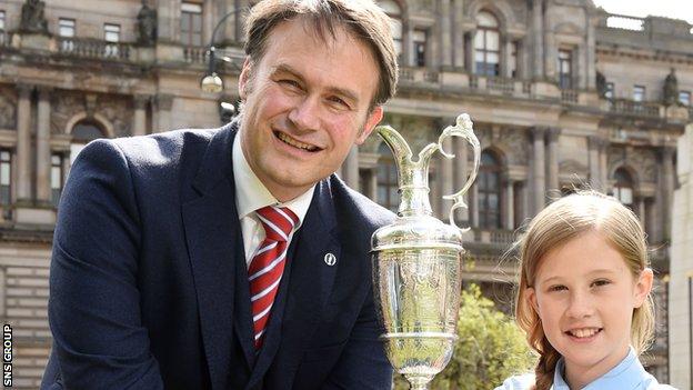 Johnnie Cole-Hamilton brought the Claret Jug on a promotional visit to Glasgow