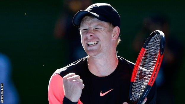 Kyle Edmund celebrating