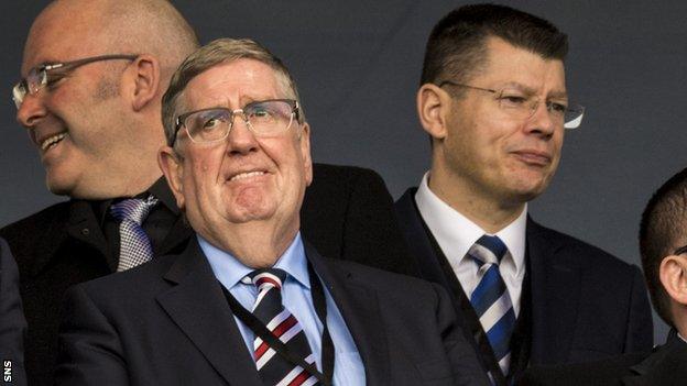 Rangers interim chairman Douglas Park and SPFL chief executive Neil Doncaster