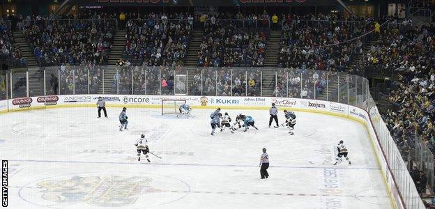 General view of Elite League ice hockey game