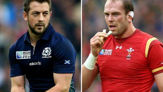 Greig Laidlaw (left), Alun Wyn Jones